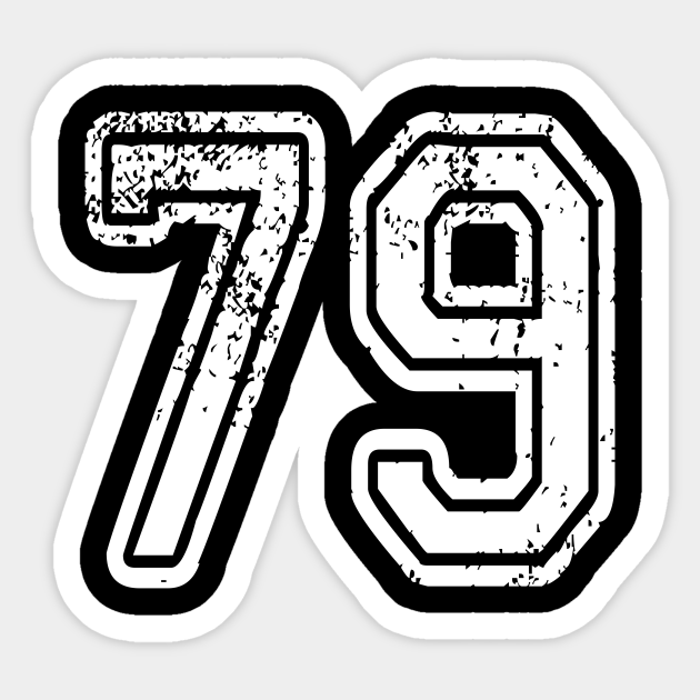 Number 79 Grungy in white